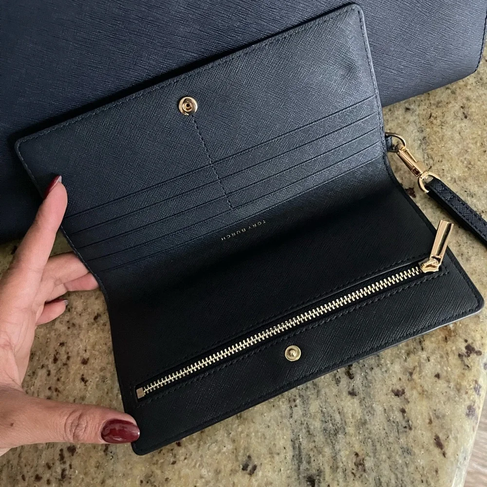 New💙 Tory Burch Emerson top zipper tote & matching wallet - Picture 4 of 12
